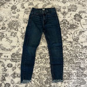 Topshop Jamie Moto Petite Jeans - Dark Blue Wash - 25